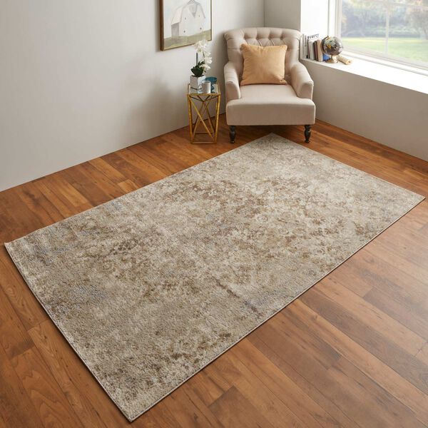 Camellia Casual Abstract Tan Ivory Rectangular 4 Ft. 3 In. x 6 Ft. 3 In. Area Rug, image 2