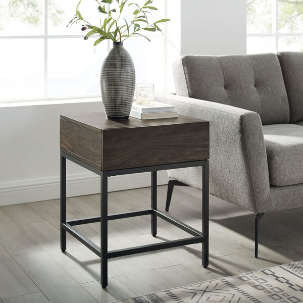 Jacobsen Brown Ash and Matte Black End Table, image 1