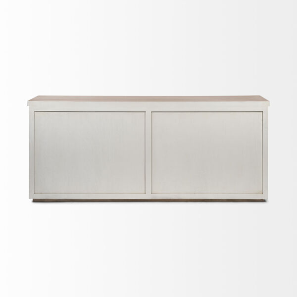 Fairview III Brown and White Solid Wood Four Door Sideboard, image 5