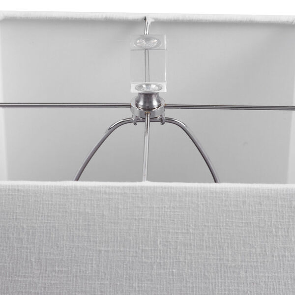 Bennett Gloss White Glaze One-Light Buffet Lamp with Square Hardback Shade, image 5