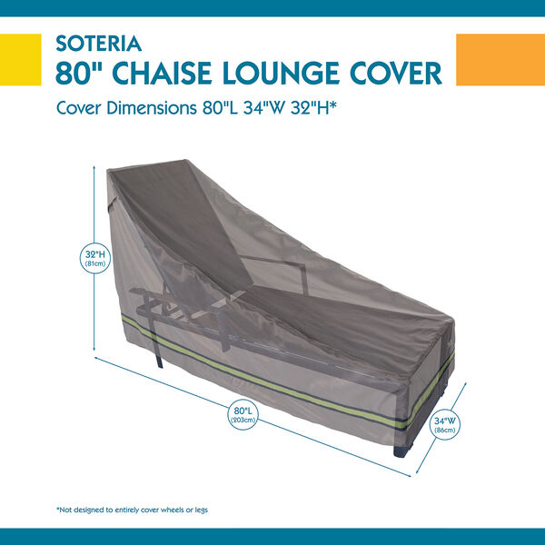 Soteria Grey RainProof 80 In. Patio Chaise Lounge Cover, image 3