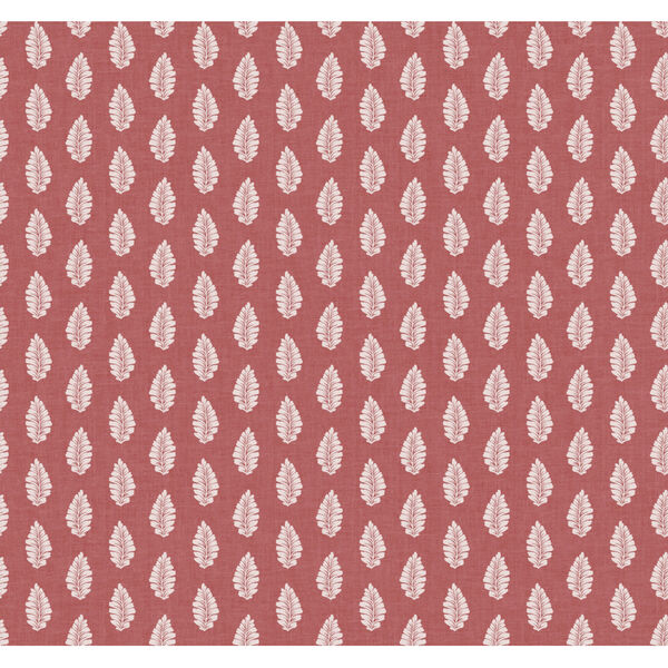 Grandmillennial Red Leaf Pendant Pre Pasted Wallpaper - SAMPLE SWATCH ONLY, image 2