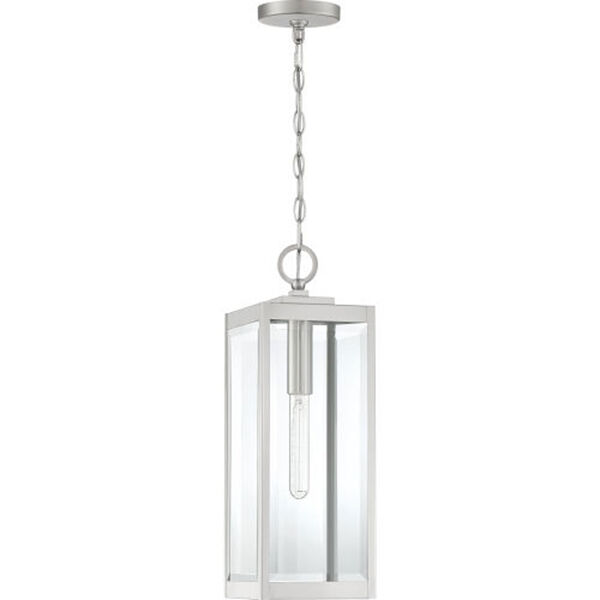 Pax Stainless Steel 7-Inch One-Light Outdoor Hanging Lantern with Beveled Glass, image 2