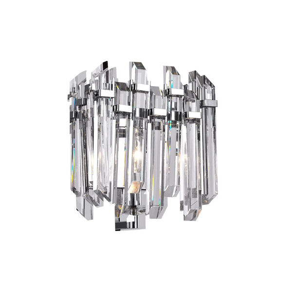 Henrietta Chrome One-Light Wall Sconce with K9 Clear Crystals, image 1