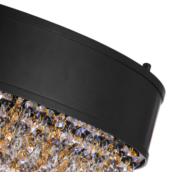 Medina Black 10-Light Drum Shade Chandelier with K9 Clear Crystals, image 4
