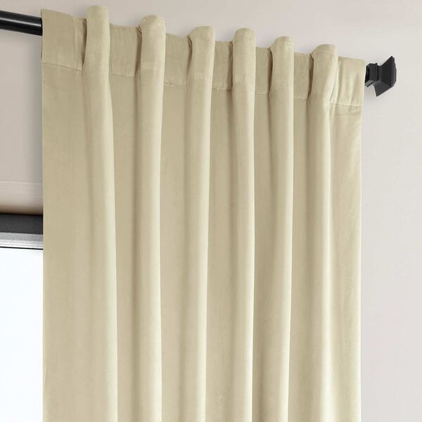 Light Beige Plush Velvet Single Panel Curtain 50 x 96, image 6