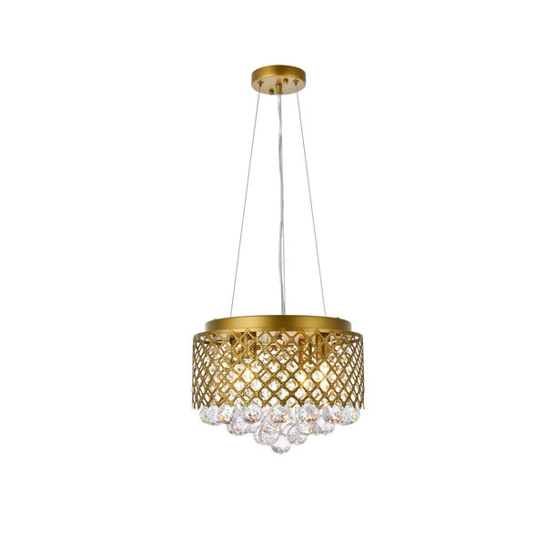 Tully Brass Four-Light 13-Inch Pendant, image 1
