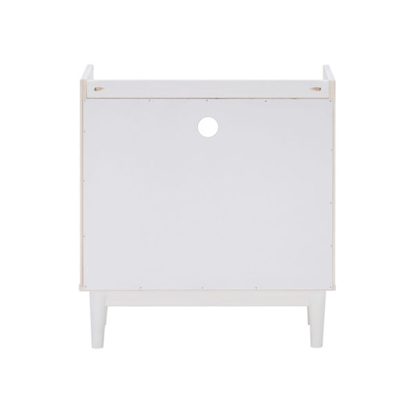 White Solid Wood Two-Drawer Nightstand, image 5