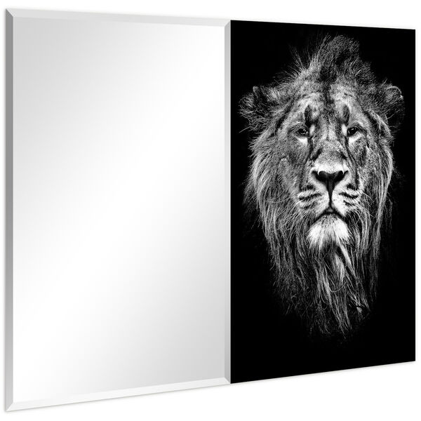 Lion Black 36 x 48-Inch Rectangular Beveled Wall Mirror, image 2