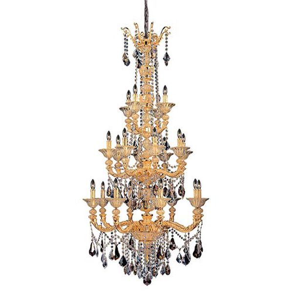 Mendelsshon Two-Tone 24K Gold 20-Light Chandelier with Firenze Mixed Crystal, image 1