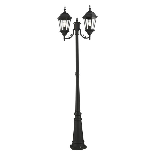 Hamilton Textured Black Two-Light Outdoor Post Lantern, image 3