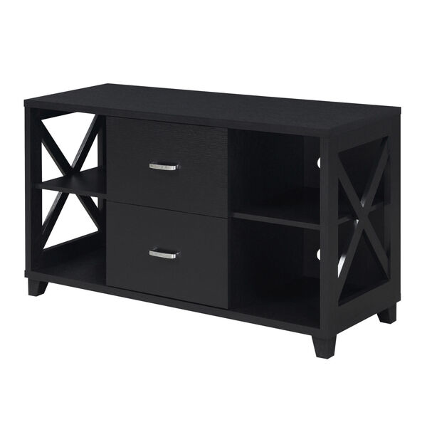 Oxford Deluxe Black 2 Drawer TV Stand, image 4