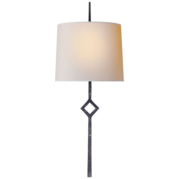 Cranston Small Sconce in Aged Iron with Natural Paper Shade by Studio VC, image 1
