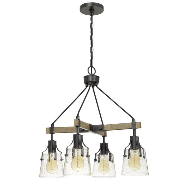 Aosta Gray and Black Four-Light LED Chandelier, image 1