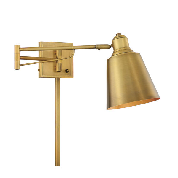Essex Natural Brass One-Light Adjustable Wall Sconce, image 1