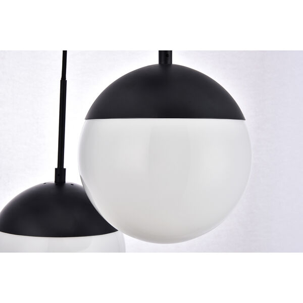 Eclipse Black and Frosted White 18-Inch Three-Light Pendant, image 4