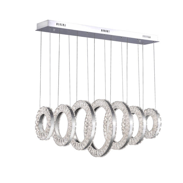Celina Chrome Integrated LED 37-Inch Chandelier with K9 Clear Crystal, image 1