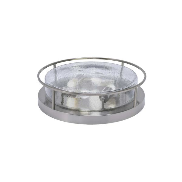 Brushed Nickel 18-Inch Four-Light Flush Mount with Smoke Bubble Glass, image 1