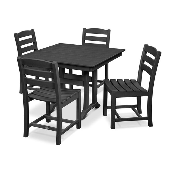 La Casa Cafe Black Trestle Side Chair Dining Set, 5-Piece, image 1