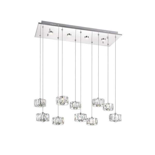 Milan Chrome 42-Light LED Pendant with K9 Clear Crystal, image 1
