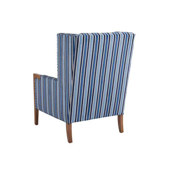 Upholstery Blue Stripe Stratton Wing Chair, image 2