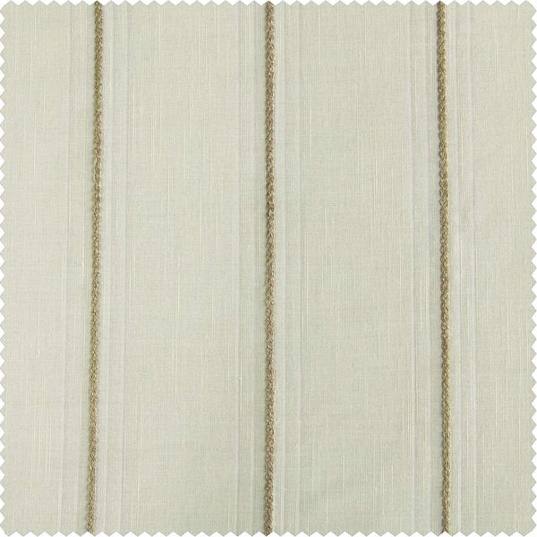 Aruba Gold Striped Linen Sheer Single Panel Curtain 50 x 108, image 8
