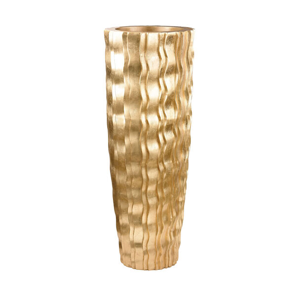Wave Vessel Gold 47-Inch Vase, image 1
