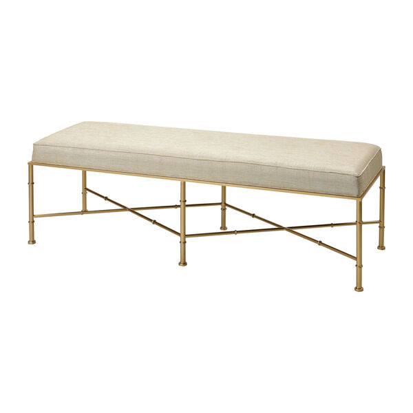 Gold Cane Cream with Gold 54-Inch Bench, image 1