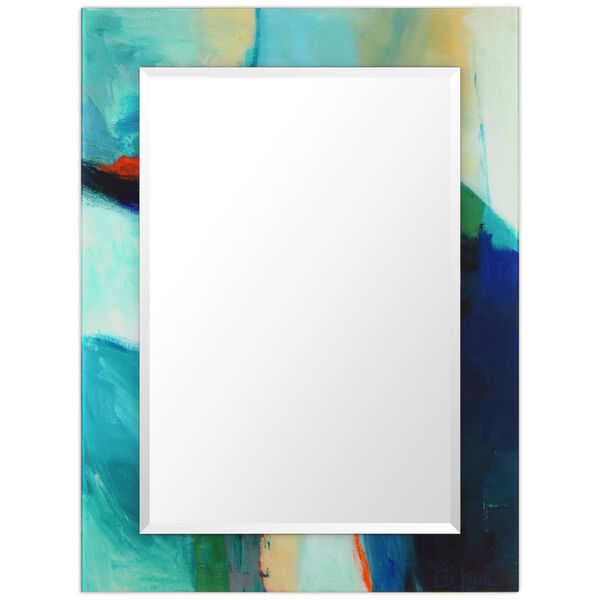 Sky Blue 40 x 30-Inch Rectangular Beveled Wall Mirror, image 2