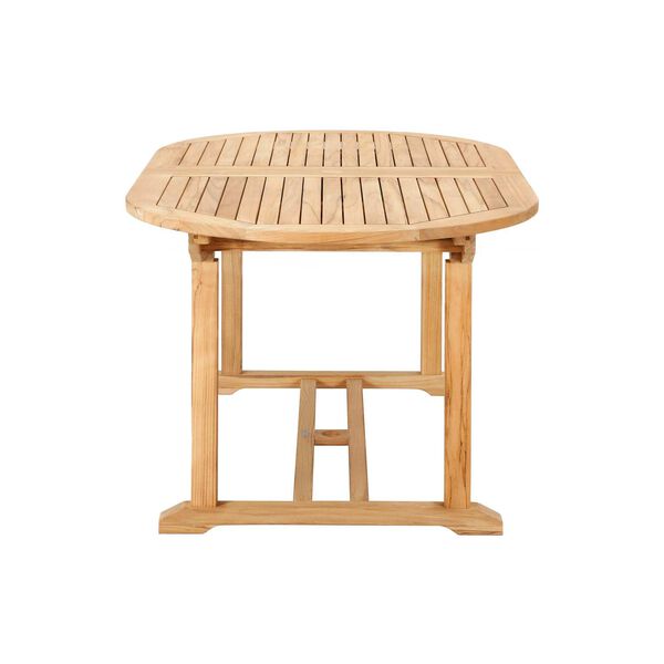 January Nature Sand Teak Oval Teak Teak Outdoor Dining Table with Double Extensions, image 10