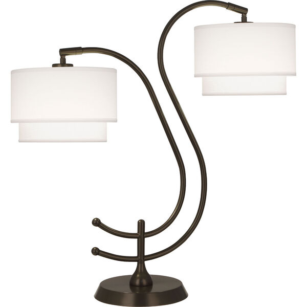 Charlee Dark Bronze and White Two-Light Table Lamp, image 1