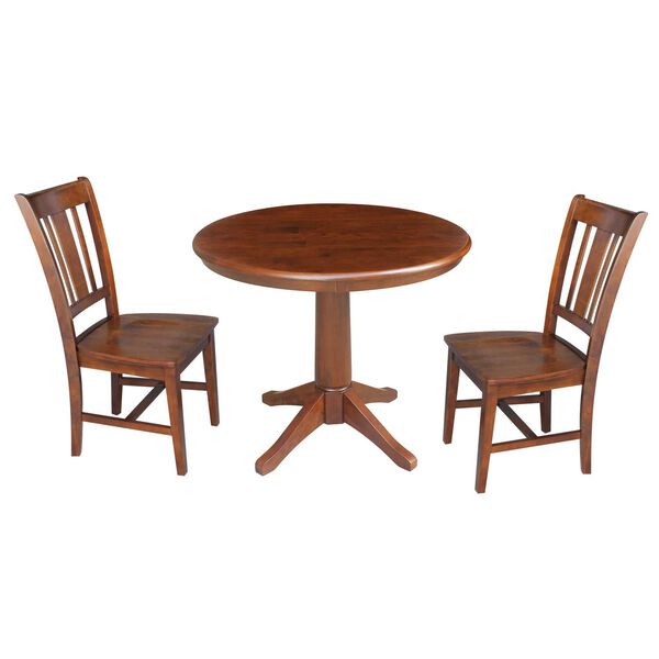36-Inch Round Top Pedestal Table with Chairs, 3-Piece, image 1