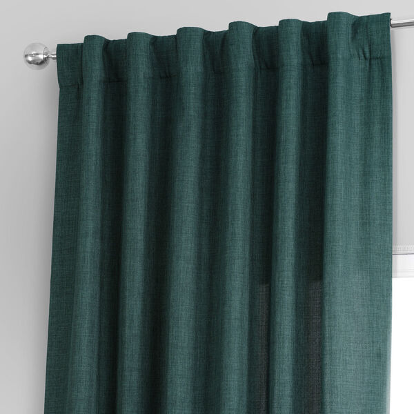 Empire Green Italian Faux Linen Single Panel Curtain, image 4