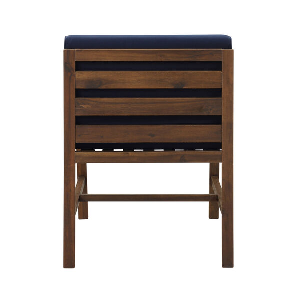 Sanibel Dark Brown and Navy Blue Patio Side Chair, image 3