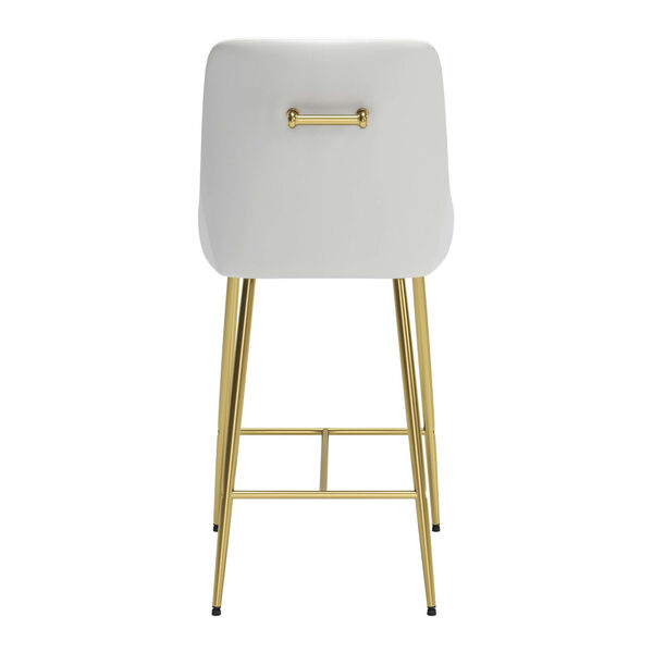 Madelaine White and Gold Counter Height Bar Stool, image 5