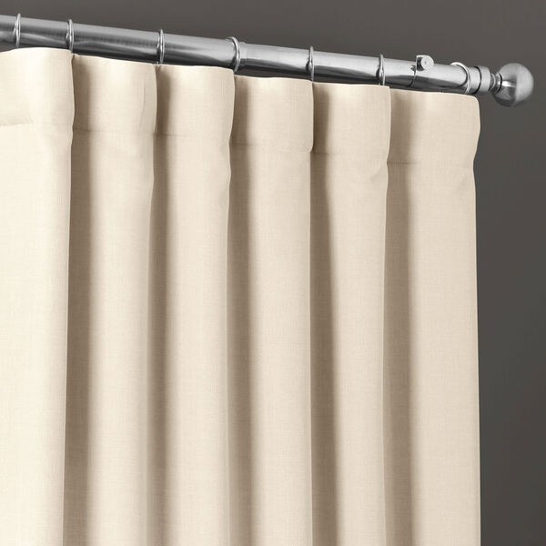 Italian Faux Linen Parchment Cream 50 in W x 108 in H Single Panel Curtain, image 3