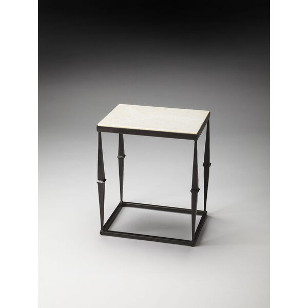 Jacoby White Marble Side Table, image 1