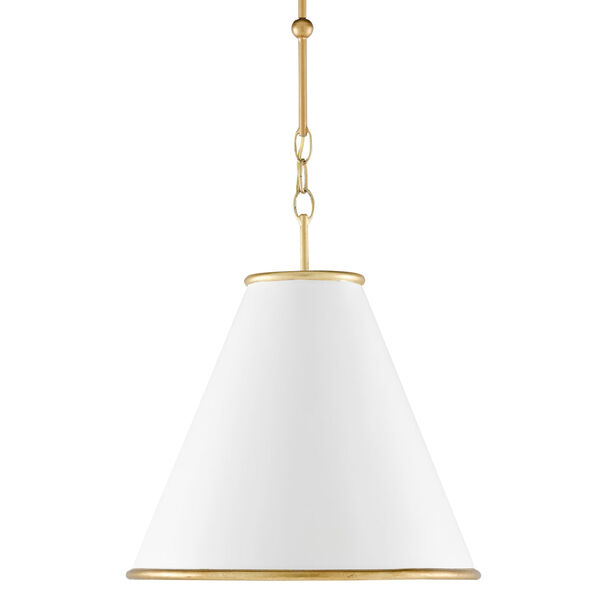 Pierrepont Gesso White and Gold One-Light 16-Inch Pendant, image 2