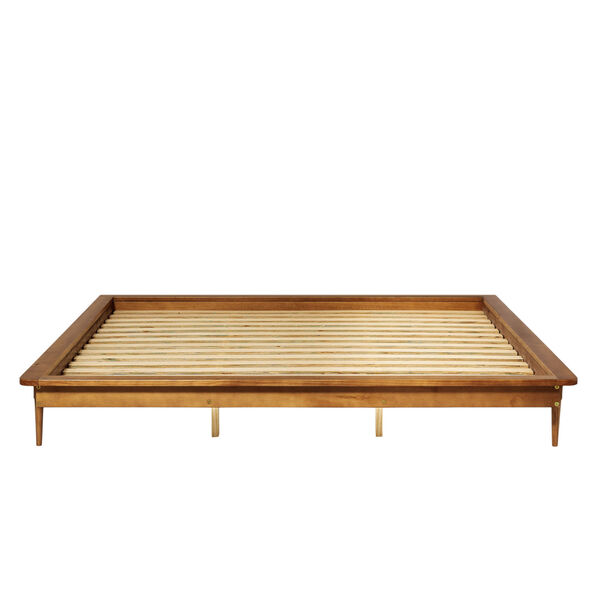 Caramel Wooden King Platform Bed, image 4