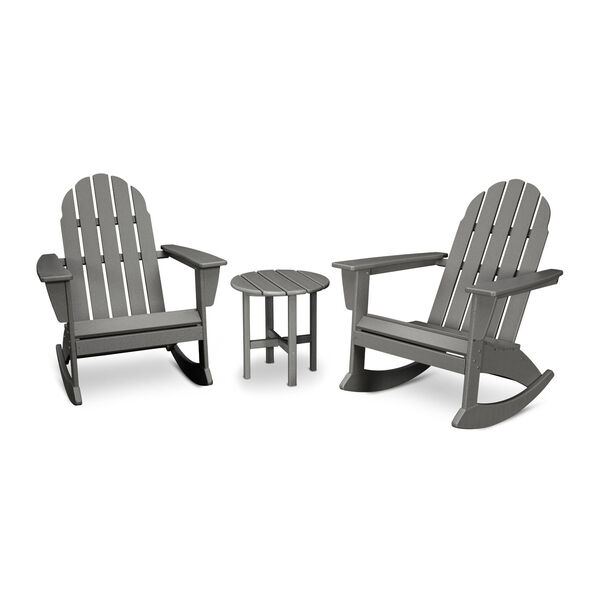 Vineyard Slate Grey Adirondack Rocking Chair Set, 3-Piece, image 1