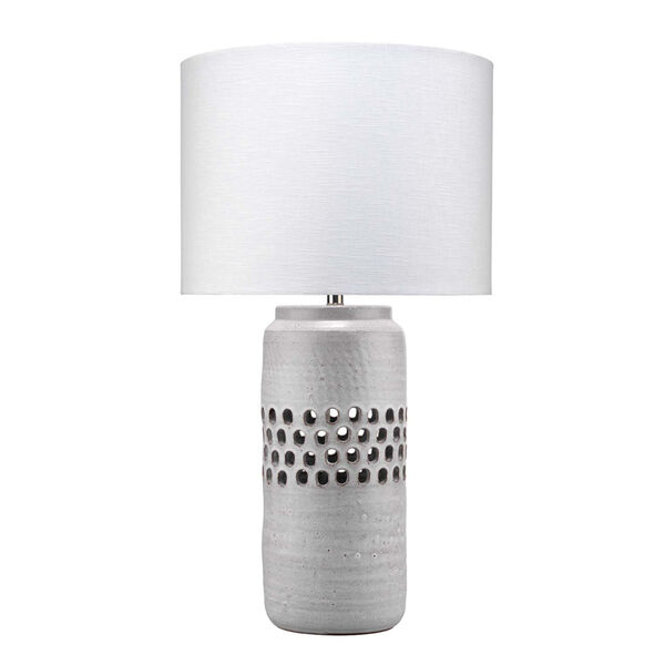 Perforated Matte Frosted Gray One-Light Table Lamp, image 1