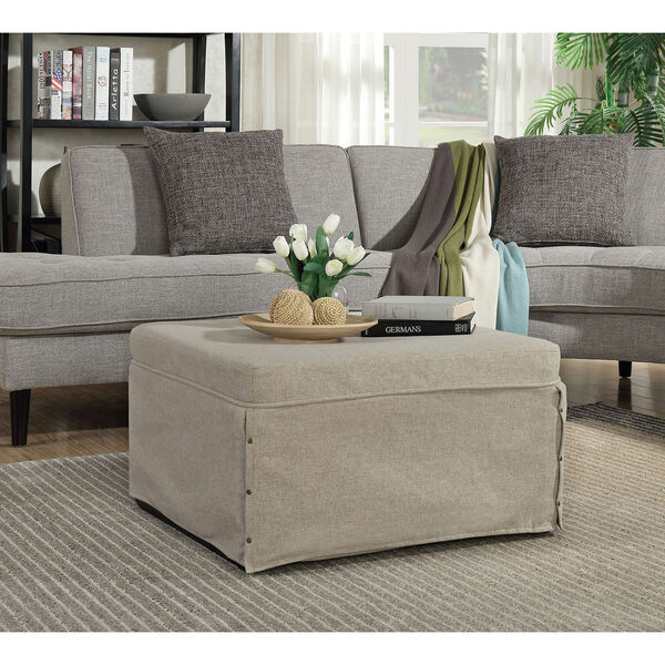 Designs4Comfort Folding Bed Ottoman in Soft Beige, image 1