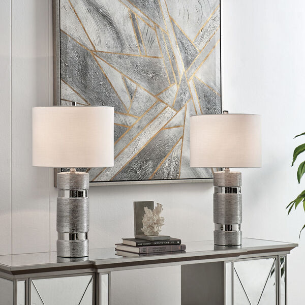 Lucano Silver Two-Light Table Lamp, Set of Two, image 3