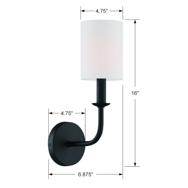Bailey Matte Black Five-Inch One-Light Wall Sconce, image 5
