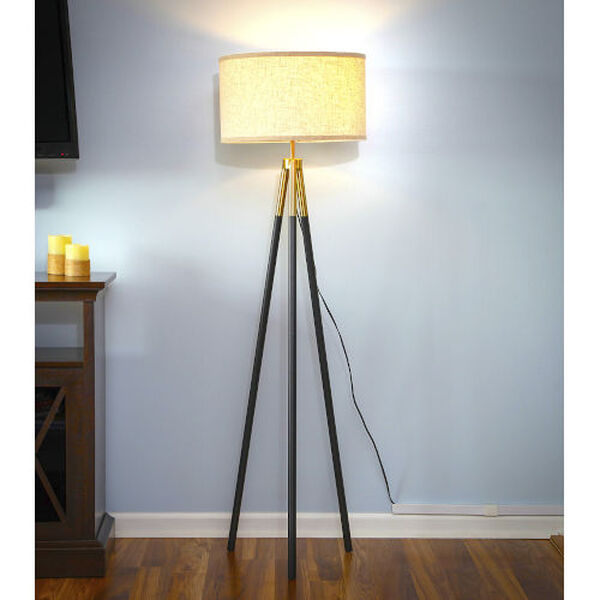 Levi Brass LED Floor Lamp, image 2