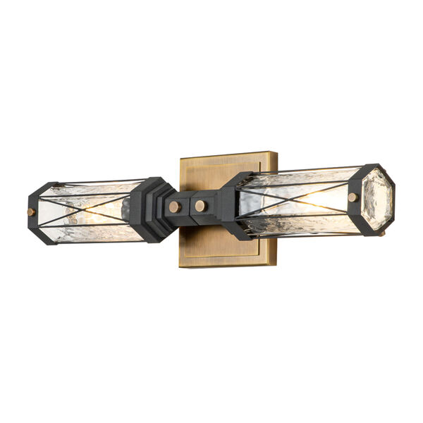 Abbey Antique Brass Two-Light Wall Sconce, image 1