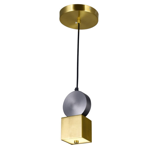 Saleen Brass Black Six-Inch LED Mini Pendant, image 1