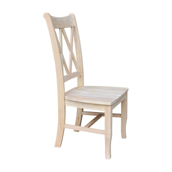 Set of Two Unfinished Wood Double X-Back Chairs, image 7