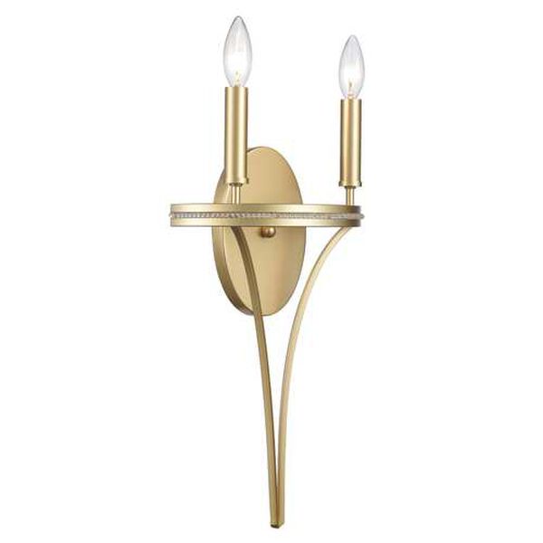 Noura Champagne Gold Two-Light Wall Sconce, image 3