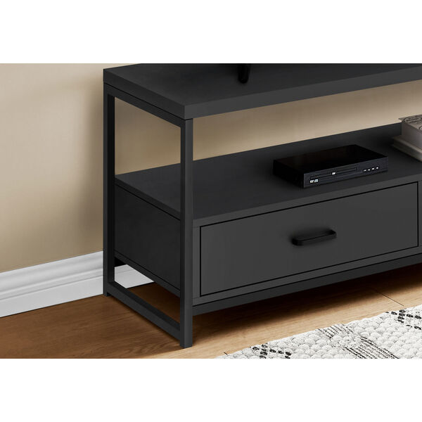 Black TV Stand with Two Drawers, image 3
